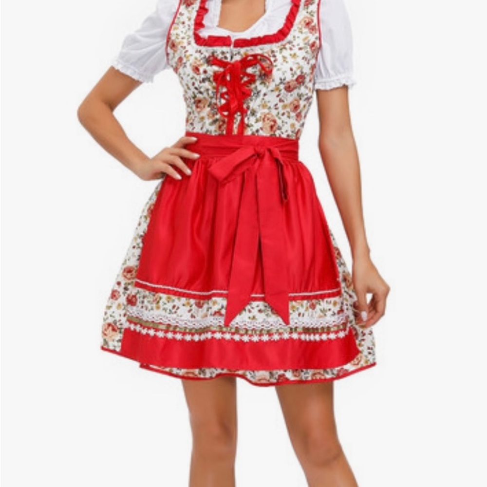 Women’s Traditional Flower Pattern Oktoberfest Dirndl